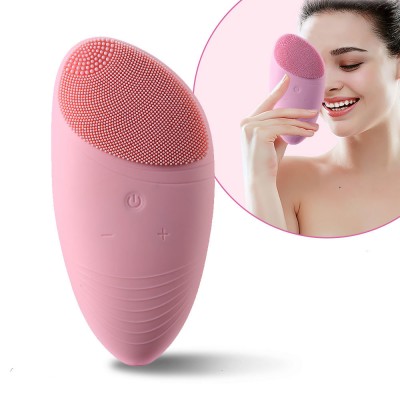 Wireless Rechargeable Sonic Vibration Face Scrubber Electric Brush Massage Silicone Ultrasonic Facial Cleansing Brush